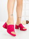 Mules Cu Toc Înalt În Culoare Fuchsia