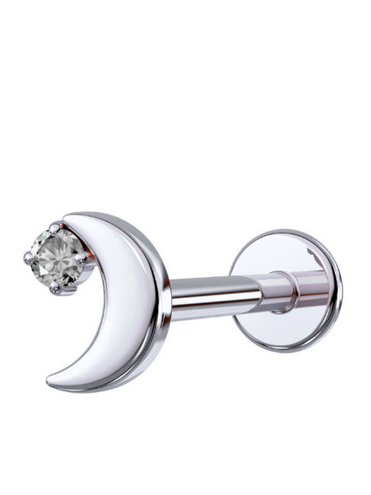 Silver And More Обеца Бара от Титан 8 x 1.2mm Сребрист