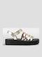 Women's Flat Sandals Gladiator Flatforms Gold