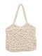 Stoff Damenhandtasche Beigefarbene