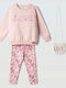 Kinderbekleidungsset mit Leggings Winter 2 Stück Rosa