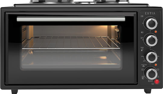 Estia Mastercook Compact Електрическо Кухненче 48lt с 3 Зони за Готвене и Въздух Черен