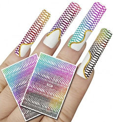 Nail Design Sticker Snake Rainbow