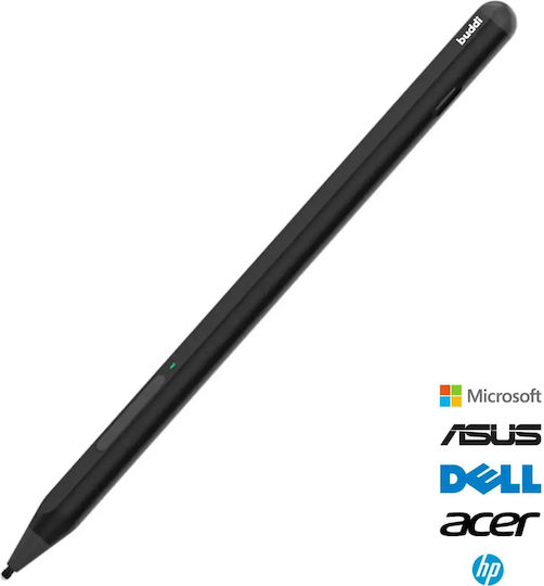 Buddi Aide 2 MPP Дигитална Докосвачна Графична Писалка с Отхвърляне на Дланта за Microsoft, HP, Asus, Acer и Dell в Черен Цвят