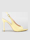 Pantofi Cu Toc Peep Toe Din Piele Cu Toc Stiletto Galbeni