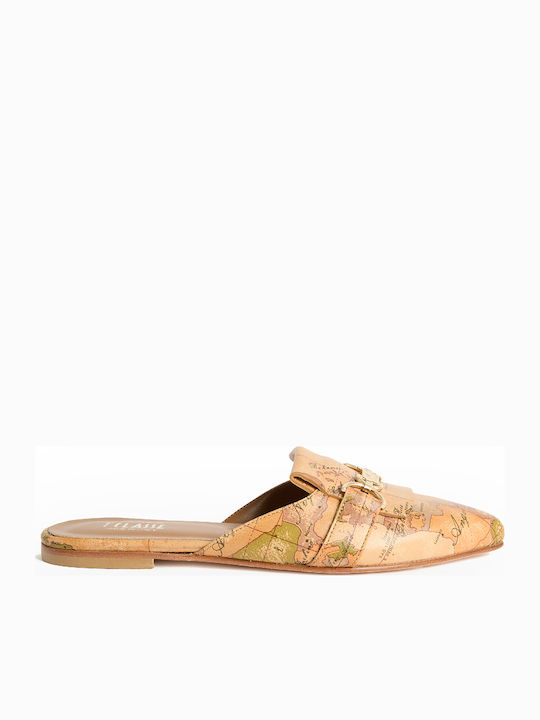 Mules with Heel in Tabac Brown Colour