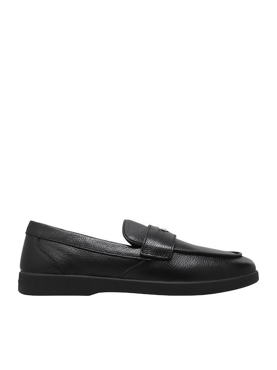 Michael Kors Leather Men's Loafers in Black Colour