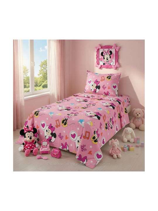 Casa Colori Kinderbettbezug Einzeln Baumwoll Rosa 160x240cm