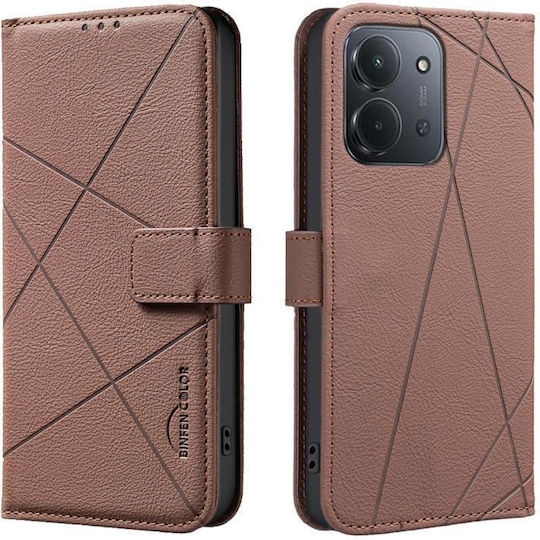 Binfen Color Xiaomi Redmi 15C 4G RFID Leather Wallet Case Brown