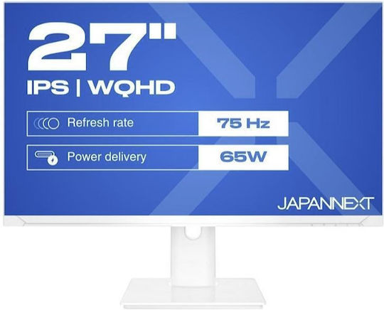 Japannext JN-IPS270WQHD75F IPS Monitor 27" QHD 2560x1440 with Response Time 5ms GTG White