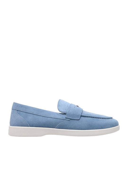 Michael Kors Leather Men's Loafers in Blue Colour
