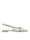 Δερμάτινες Γυναικείες Μπαλαρίνες Slingback σε Λευκό Χρώμα