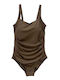 Brown One Piece Swimsuit