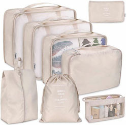 Luggage Accessories Beige 8 Pieces