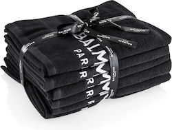 Set Balmain Black Bleach Proof Salon Salon Textile Towel 6 Pcs