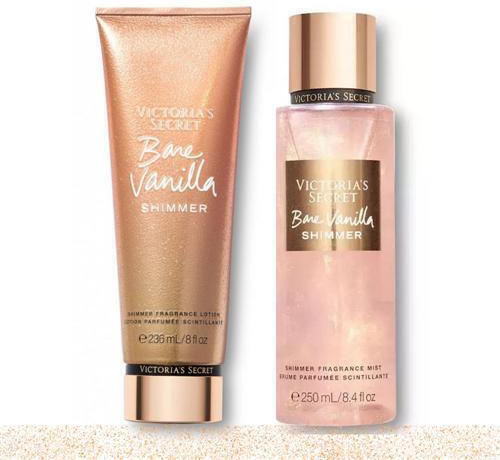 Victoria's Secret Bare Shimmer Set Cadou – Loțiune de corp + Fragrance Mist – Set Parfumat Pentru Femei Cu Efect Strălucitor