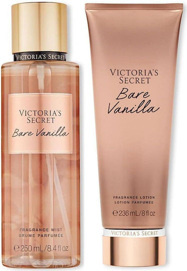 Victoria's Secret Bare Vanilla Set Cadou – Loțiune de corp + Fragrance Mist – Set Parfumat Pentru Femei Cu Aromă De Vanilie