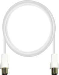 Vivanco Καλώδιο Κεραίας Coax male - Coax female Λευκό 3m