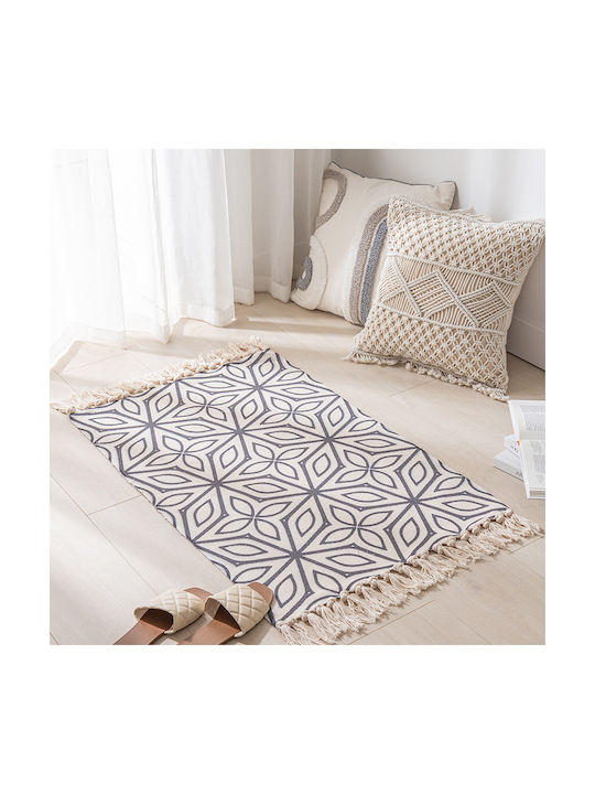 FRIPIA Covor Rectangular De Vară Din Bumbac Cu Franjuri 60x90cm