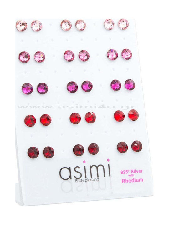 Asimi Body Piercing Cercei Din Argint Cu Pietre