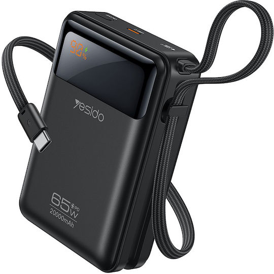 Yesido YP97 Baterie Externă 20000mAh 65W Cu Port USB-C Power Delivery Gri