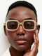 AV Sunglasses Summit Unisex Ochelari De Soare Cu Ramă Bej Din Plastic / Acetat Și Lentile Bej