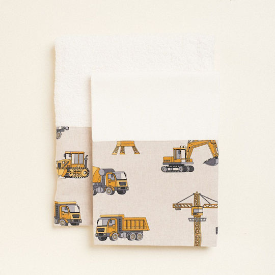 Beauty Home Christening Oilcloth Machine Construction Boy Ecru