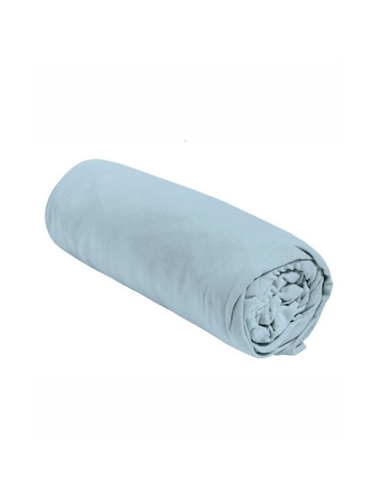 Kentia Baby Crib Sheet Cotton Fitted Sueve Light Blue 70x140cm