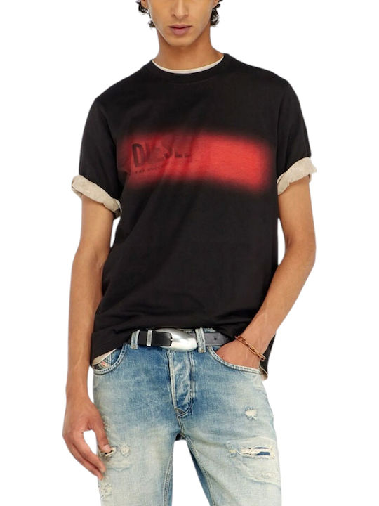 Diesel Kurzarm T-Shirt Rote- Schwarze