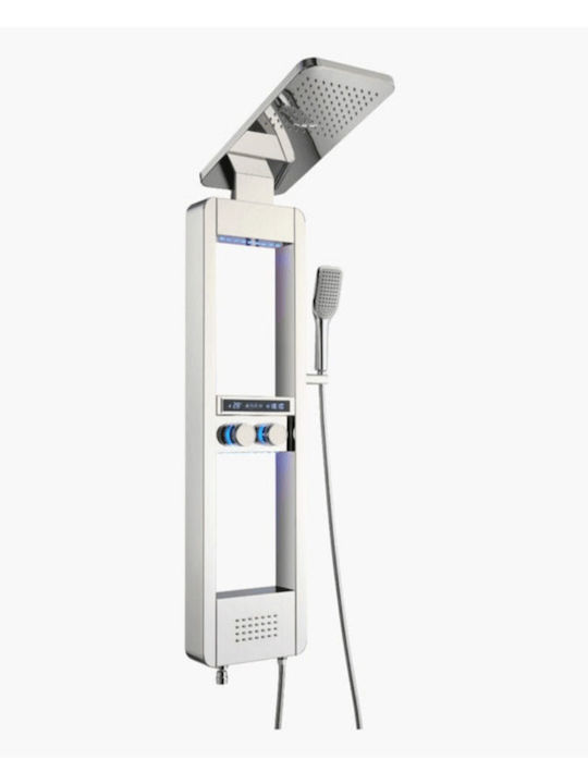 Oikossi Luxe Duschsäule Mit Hydromassage Silber