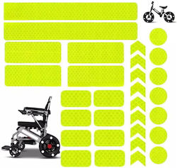 Set 42 Autocolante Reflectorizante Fosforescente Siguranță Pentru Copii Adulți Pe Biciclete Trotinete Cărucioare Role