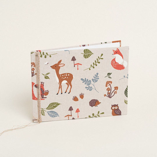 Beauty Home Baptism Guest Book Forest Wooden Animals Side