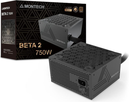 Montech 750W Schwarzes Voll Verkabeltes Computernetzteil