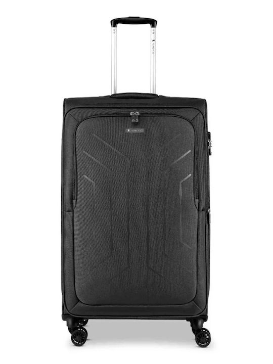 Gabol Ciak Roncato Hexa Soft Голям Куфар за Пътуване Текстилен Черен Височина 78см