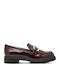Patent Leather Women's Loafers in Burgundy Colour