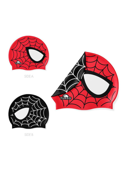 Turbo Black Spidey Eyes Double Sided Silicone Swimming Cap Turbo Red
