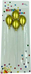 Balloon Candles 4 Pieces 13cm Gold
