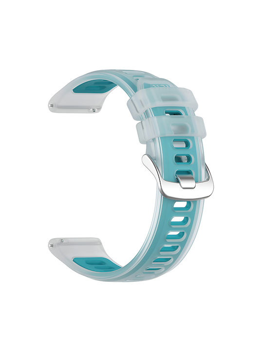 Silicone Strap Semi-Transparent Pattern Garmin Forerunner 255 Vivoactive 4 Venu 2 45mm Turquoise