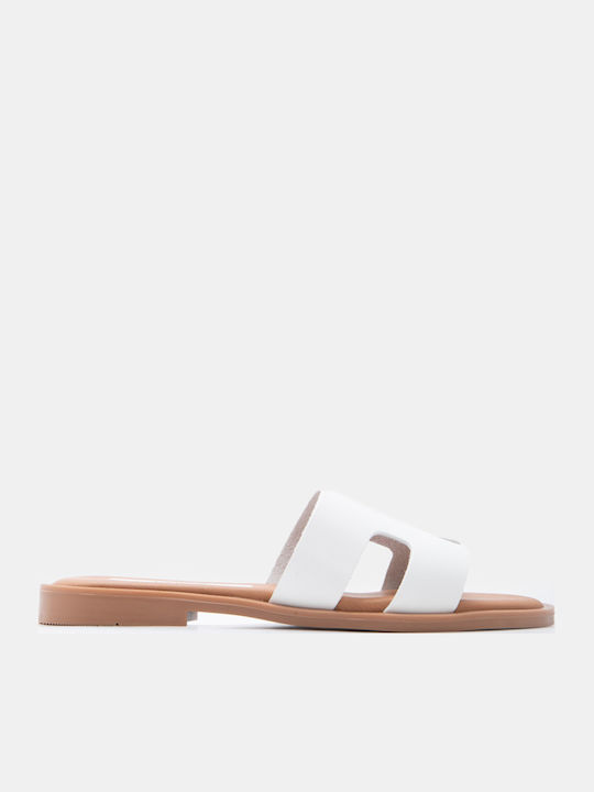 Luigi Damen Flache Sandalen Weiß