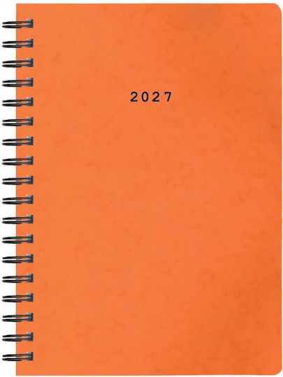 Next Дневна Агенда Преспан 2027 Оранжев Спирала 14x21см. (с Персонализация)