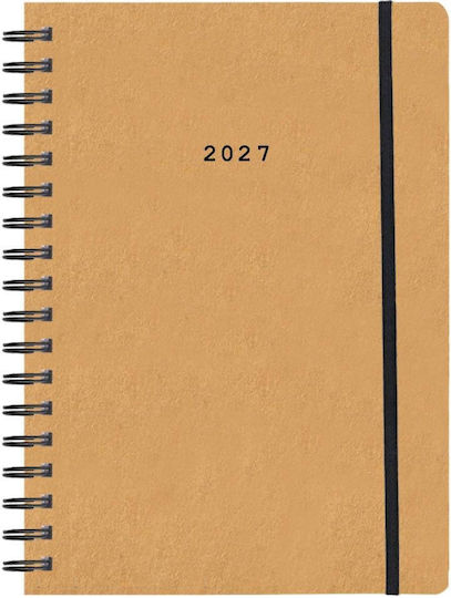 Next Дневна Агенда Natural 2027 Жълта Спирала 14x21см.