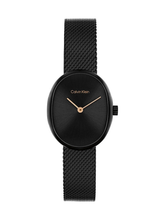 Calvin Klein Euphoria Ceas Dama 23.2mm Cu Baterie Cu Brățară Metalică Neagră