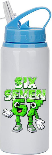 Бутилка Six-seven 600ml Бял Светлосин Капак