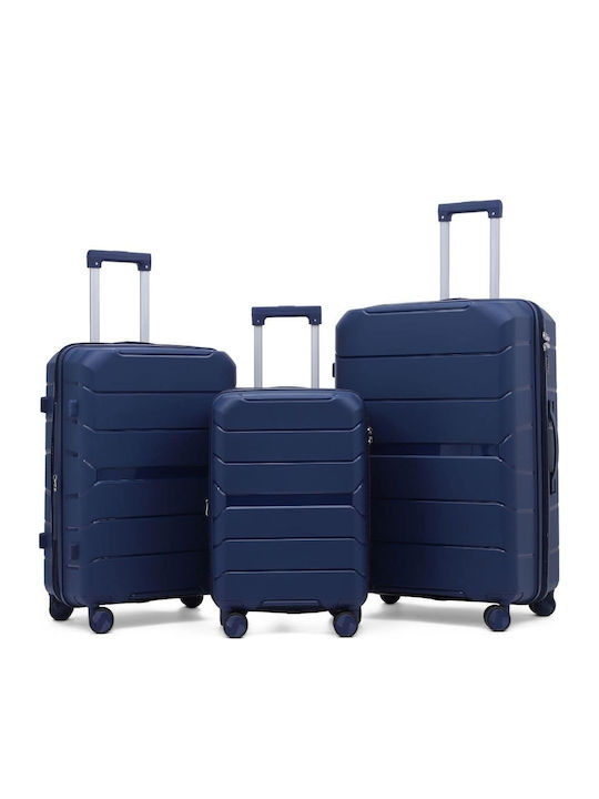 Olia Home Hard Navy Blue Suitcases Set of 3 Pieces