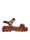 Дамски Сандали Flatforms Тютюнев