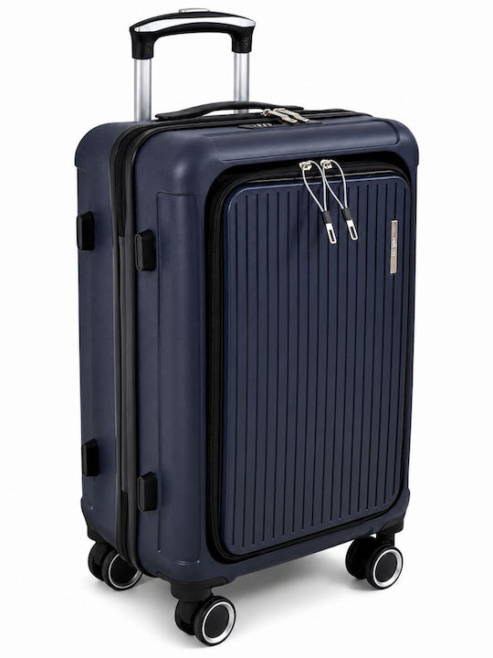 Ankor Cabin Hard Blue Travel Suitcase with 4 Wh...