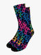 Printed Neon Leopard Socks Nodo