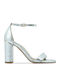 Damen Sandalen Leder Silber