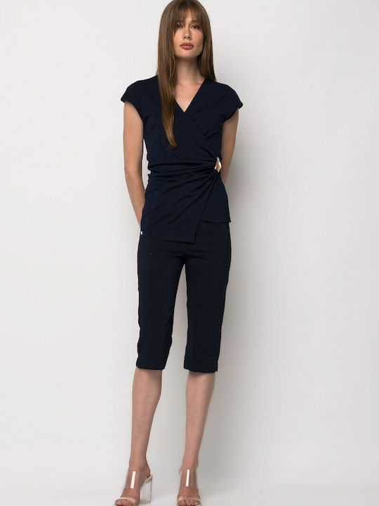 Donna Martha Women's High Rise Fabric Capri Tro...