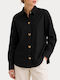 Long Sleeve Denim Shirt in Regular Fit Black